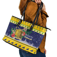 Tokelau Christmas Leather Tote Bag Tokelauan Badge Manuia Te Kilihimahi