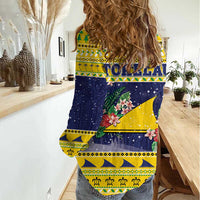 Tokelau Christmas Women Casual Shirt Tokelauan Badge Manuia Te Kilihimahi