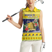 Tokelau Christmas Women Sleeveless Polo Shirt Tokelauan Badge Manuia Te Kilihimahi