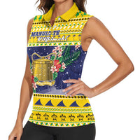 Tokelau Christmas Women Sleeveless Polo Shirt Tokelauan Badge Manuia Te Kilihimahi