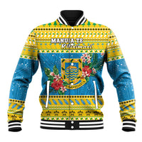 Tuvalu Christmas Baseball Jacket Coat Of Arms Manuia Te Kilisimasi LT05 Unisex Yellow - Polynesian Pride