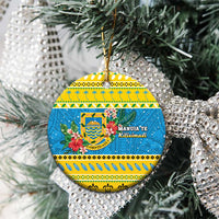 Tuvalu Christmas Ceramic Ornament Coat Of Arms Manuia Te Kilisimasi LT05 - Polynesian Pride