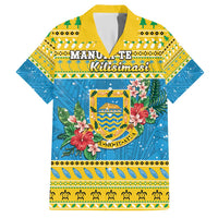 Tuvalu Christmas Hawaiian Shirt Coat Of Arms Manuia Te Kilisimasi LT05 Yellow - Polynesian Pride