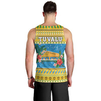 Tuvalu Christmas Men Tank Top Coat Of Arms Manuia Te Kilisimasi LT05 - Polynesian Pride
