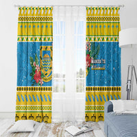 Tuvalu Christmas Window Curtain Coat Of Arms Manuia Te Kilisimasi