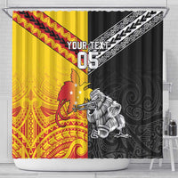 New Zealand And Papua New Guinea Rugby Custom Shower Curtain Maori Kiwi With Bird of Paradise