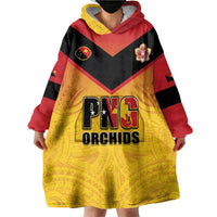 Papua New Guinea Rugby Custom Wearable Blanket Hoodie Go Orchids Pacific Champions LT05 - Polynesian Pride