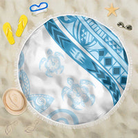 Blue Polynesian Tribal Turtle Floral Pattern Beach Blanket LT05 One Size 150cm Blue - Polynesian Pride