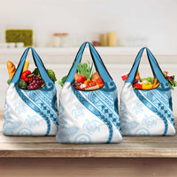 Blue Polynesian Tribal Turtle Floral Pattern Grocery Bag LT05 3-pack One Size Blue - Polynesian Pride