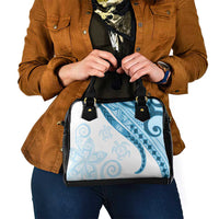 Blue Polynesian Tribal Turtle Floral Pattern Shoulder Handbag