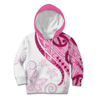 Rose Pink Polynesian Tribal Turtle Floral Pattern Kid Hoodie