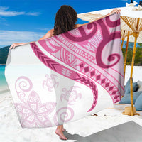Rose Pink Polynesian Tribal Turtle Floral Pattern Sarong