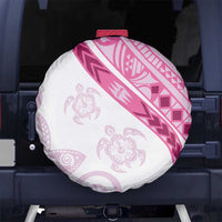 Rose Pink Polynesian Tribal Turtle Floral Pattern Spare Tire Cover LT05 - Polynesian Pride