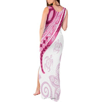 Rose Pink Polynesian Tribal Turtle Floral Pattern Tank Maxi Dress LT05 - Polynesian Pride