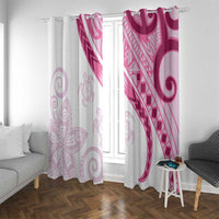 Rose Pink Polynesian Tribal Turtle Floral Pattern Window Curtain LT05 With Grommets Pink - Polynesian Pride