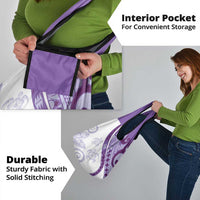 Purple Polynesian Tribal Turtle Floral Pattern Grocery Bag LT05 - Polynesian Pride