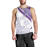 Purple Polynesian Tribal Turtle Floral Pattern Men Tank Top LT05 - Polynesian Pride