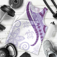 Purple Polynesian Tribal Turtle Floral Pattern Men Tank Top LT05 - Polynesian Pride