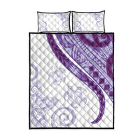Purple Polynesian Tribal Turtle Floral Pattern Quilt Bed Set LT05 - Polynesian Pride