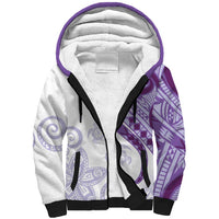 Purple Polynesian Tribal Turtle Floral Pattern Sherpa Hoodie LT05 Unisex Purple - Polynesian Pride