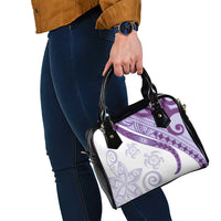 Purple Polynesian Tribal Turtle Floral Pattern Shoulder Handbag