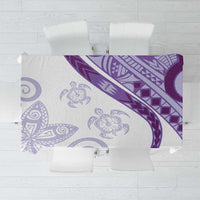Purple Polynesian Tribal Turtle Floral Pattern Tablecloth LT05 Purple - Polynesian Pride