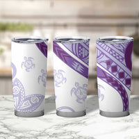 Purple Polynesian Tribal Turtle Floral Pattern Tumbler Cup LT05 - Polynesian Pride
