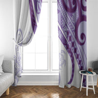Purple Polynesian Tribal Turtle Floral Pattern Window Curtain LT05 - Polynesian Pride