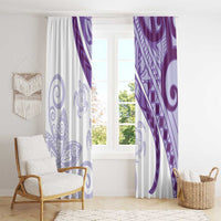 Purple Polynesian Tribal Turtle Floral Pattern Window Curtain LT05 - Polynesian Pride