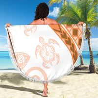 Orange Polynesian Tribal Turtle Floral Pattern Beach Blanket LT05 - Polynesian Pride