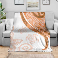 Orange Polynesian Tribal Turtle Floral Pattern Blanket LT05 - Polynesian Pride