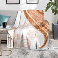 Orange Polynesian Tribal Turtle Floral Pattern Blanket LT05 - Polynesian Pride