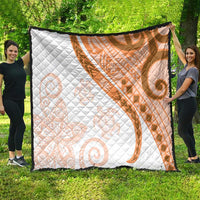 Orange Polynesian Tribal Turtle Floral Pattern Quilt
