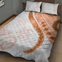 Orange Polynesian Tribal Turtle Floral Pattern Quilt Bed Set LT05 - Polynesian Pride