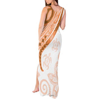 Orange Polynesian Tribal Turtle Floral Pattern Tank Maxi Dress LT05 - Polynesian Pride