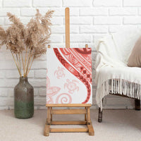 Coral Red Polynesian Tribal Turtle Floral Pattern Canvas Wall Art LT05 - Polynesian Pride