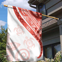 Coral Red Polynesian Tribal Turtle Floral Pattern Garden Flag LT05 - Polynesian Pride