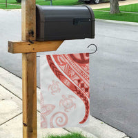 Coral Red Polynesian Tribal Turtle Floral Pattern Garden Flag LT05 - Polynesian Pride