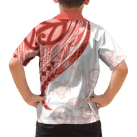 Coral Red Polynesian Tribal Turtle Floral Pattern Hawaiian Shirt LT05 - Polynesian Pride