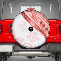 Coral Red Polynesian Tribal Turtle Floral Pattern Spare Tire Cover LT05 - Polynesian Pride
