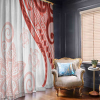 Coral Red Polynesian Tribal Turtle Floral Pattern Window Curtain LT05 - Polynesian Pride