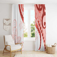 Coral Red Polynesian Tribal Turtle Floral Pattern Window Curtain LT05 - Polynesian Pride