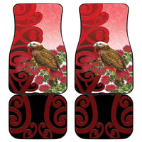 New Zealand Parrot Kaka Car Mats Maori Koru With Pohutukawa Flowers - Polynesian Pride