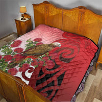 New Zealand Parrot Kaka Quilt Maori Koru With Pohutukawa Flowers - Polynesian Pride