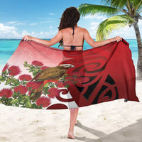 New Zealand Parrot Kaka Sarong Maori Koru With Pohutukawa Flowers - Polynesian Pride