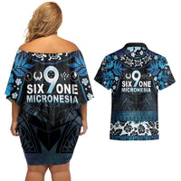 Micronesia FSM 691 Couples Matching Off Shoulder Short Dress and Hawaiian Shirt Respect Culture