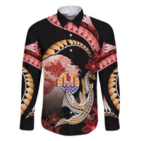 Personalised French Polynesia Victory Day Family Matching Mermaid Dress and Hawaiian Shirt Polynesian Pattern Plumeria