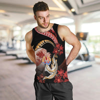 Personalised French Polynesia Victory Day Men Tank Top Polynesian Pattern Plumeria LT05 Black - Polynesian Pride
