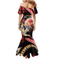Personalised French Polynesia Victory Day Mermaid Dress Polynesian Pattern Plumeria LT05 - Polynesian Pride