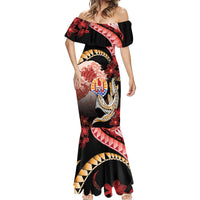 Personalised French Polynesia Victory Day Mermaid Dress Polynesian Pattern Plumeria LT05 - Polynesian Pride